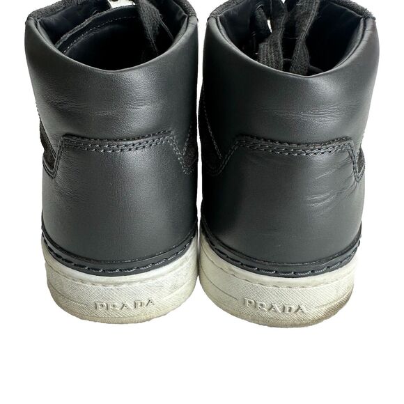 prada high-top linea rossa Gray Suede sneakers shoes 4t2863 UK Size 8 US size 9 - Picture 3 of 9